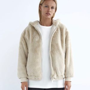 Zara Reversible Faux Fur Jacket